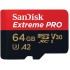 SanDisk Extreme Pro A2 MicroSDXC карта памяти с адаптером емкостью 64ГБ