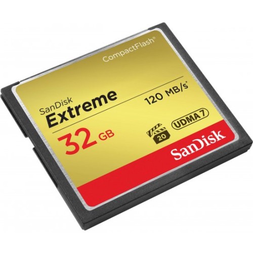 SanDisk 800x Extreme Compact-Flash memory card with a capacity of 32GB