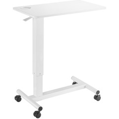Mobile laptop table on wheels — White