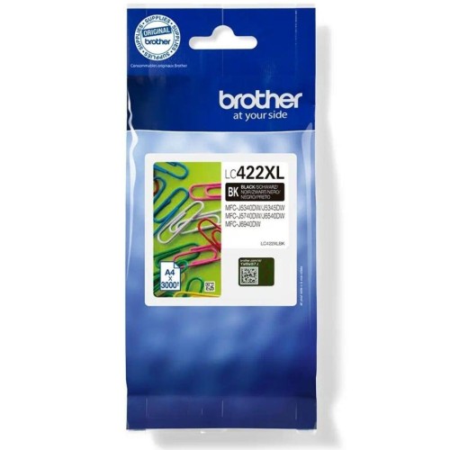 מיכל דיו שחור מקורי Brother LC422XLBK XL עבור MFC-J5340DW / MFC-J5345DW / MFC-J5740DW / MFC-J6540DW / MFC-J6940DW