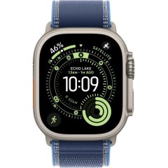 שעון Apple Watch Ultra 3 בגודל 49 מ"מ עם GPS + Cellular בצבע Natural Titanium עם רצועת Blue/Bright Blue Trail Loop M/L (2025)