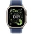שעון Apple Watch Ultra 3 בגודל 49 מ"מ עם GPS + Cellular בצבע Natural Titanium עם רצועת Blue/Bright Blue Trail Loop S/M (2025)