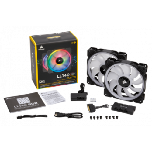 Fan set CORSAIR LL140 RGB 140 mm Dual Light Loop LED PWM (2 fans) with Lighting Node Pro