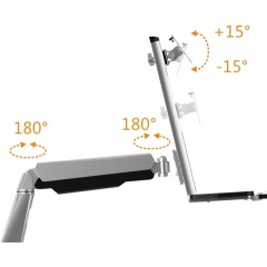 זרוע שולחנית למסך עם מגש מקלדת בגודל 13″–32″