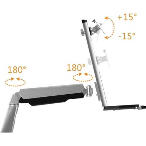 Monitor Desk Mount with Keyboard Tray for 13″–32″ Displays