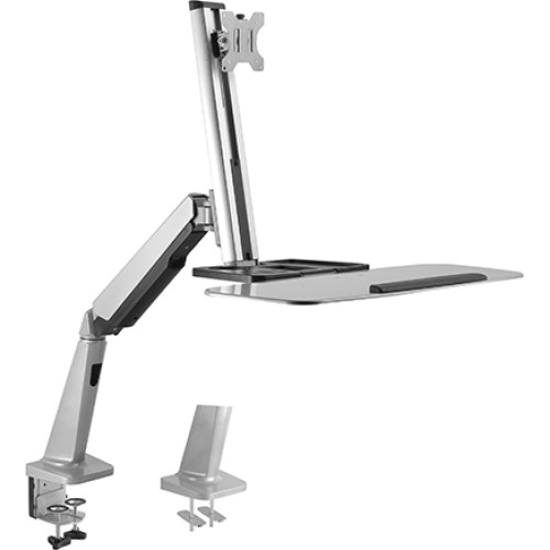Monitor Desk Mount with Keyboard Tray for 13″–32″ Displays