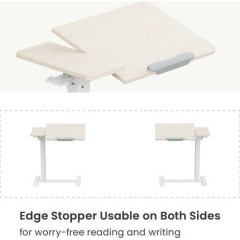 Height-adjustable side table with tilting tabletop — Black