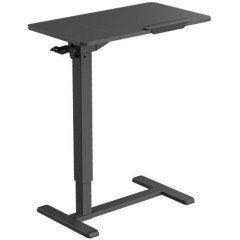 Height-adjustable side table with tilting tabletop — Black