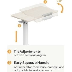 Height-adjustable side table with tilting tabletop — Black