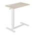 Gas spring side table with hidden casters — White, Natural Wood
