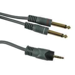 AUX 3.5 STEREO - 2x6.35 MONO Cable, 2m Length, TopX