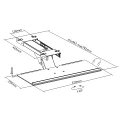 מגש מקלדת נשלף עם משענת ג׳ל לשורש כף היד