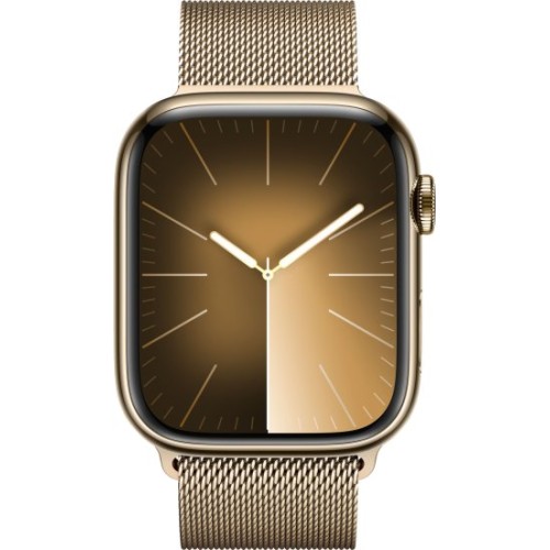 שעון חכם Apple Watch Series-9 GPS + Cellular 45 mm Gold Stainless Steel Case עם רצועה Gold Milanese Loop