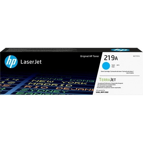 Оригинальный голубой тонер-картридж HP 219A для принтеров HP Color LaserJet Pro