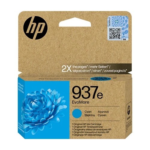 Оригинальный голубой картридж HP 937e EvoMore повышенной ёмкости для принтеров HP OfficeJet Pro