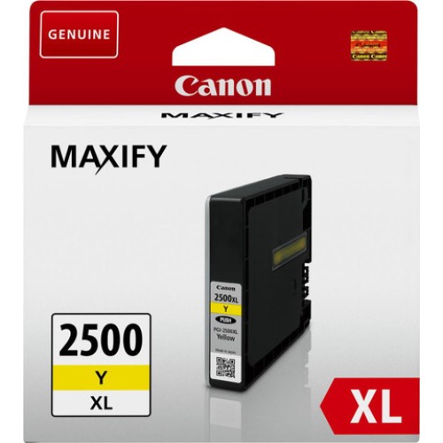 מחסנית דיו צהובה מקורית Canon PGI-2500XL Y בתפוקה גבוהה למדפסות Canon MAXIFY