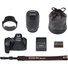 מצלמה דיגיטלית ללא מראה Canon EOS R6 Mark II + עדשת RF 24-105mm F4L IS USM — שחור