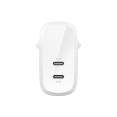 מטען קיר Belkin BoostCharge Pro PPS עם 2 יציאות USB-C בהספק 60W (לבן)