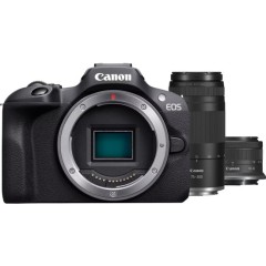 מצלמה דיגיטלית ללא מראה Canon EOS R100 + עדשות RF-S 18-45mm F4.5-6.3 IS STM ו-RF 75-300mm F4-5.6 — שחור