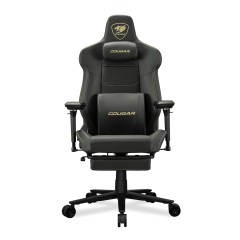 כיסא גיימינג COUGAR Armor Evo M Gold עם משענות יד 5D והדום רגליים – שחור-זהב