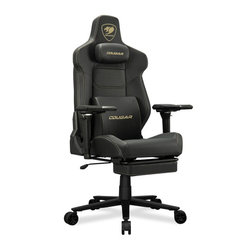 כיסא גיימינג COUGAR Armor Evo M Gold עם משענות יד 5D והדום רגליים – שחור-זהב