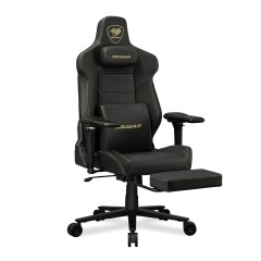 כיסא גיימינג COUGAR Armor Evo M Gold עם משענות יד 5D והדום רגליים – שחור-זהב