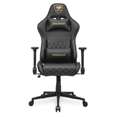 כיסא גיימינג COUGAR Armor One V2 עם משענות יד מתקפלות 4D והטיה עד 155° – שחור-זהב