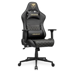 כיסא גיימינג COUGAR Armor One V2 עם משענות יד מתקפלות 4D והטיה עד 155° – שחור-זהב