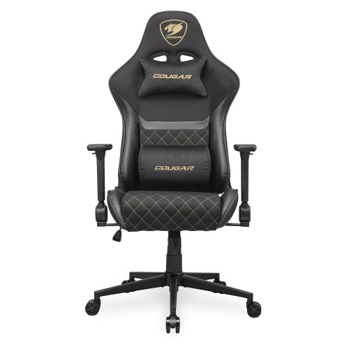 כיסא גיימינג COUGAR Armor One V2 F עם משענות יד מתקפלות 4D והטיה עד 155° – שחור-זהב