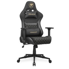 כיסא גיימינג COUGAR Armor One V2 F עם משענות יד מתקפלות 4D והטיה עד 155° – שחור-זהב