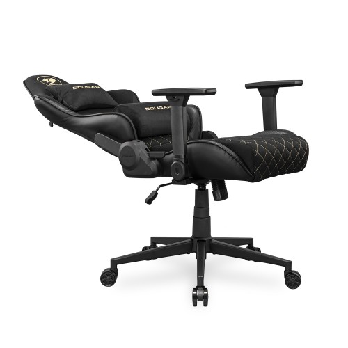כיסא גיימינג COUGAR Armor One V2 F עם משענות יד מתקפלות 4D והטיה עד 155° – שחור-זהב