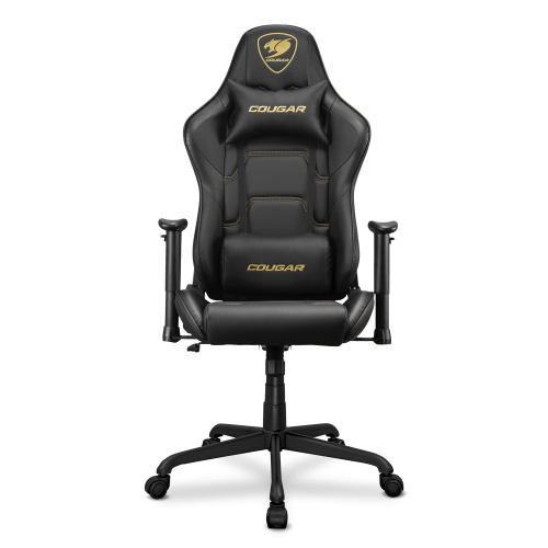 כיסא גיימינג COUGAR Armor Elite עם הטיה עד 160° ומשענות יד 2D – שחור-זהב