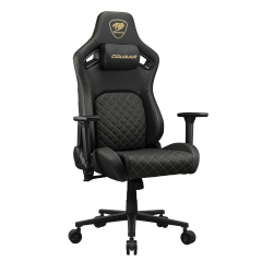 כיסא גיימינג COUGAR Defensor Gold עם ריפוד Hyper-Dura Leatherette – שחור-זהב