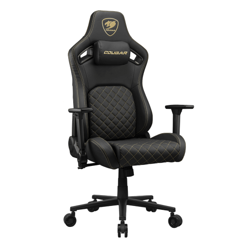 כיסא גיימינג COUGAR Defensor Gold עם ריפוד Hyper-Dura Leatherette – שחור-זהב