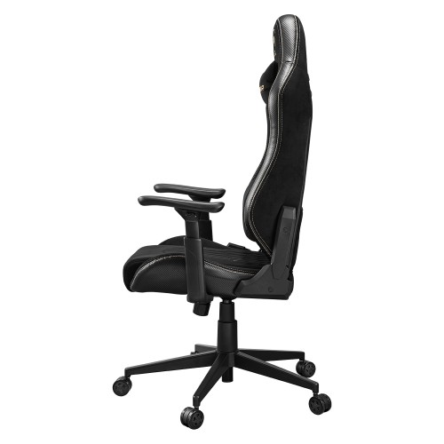 כיסא גיימינג COUGAR Explore Royal F Edition עם ריפוד משולב מעור PVC נושם ובד קטיפתי – שחור-זהב