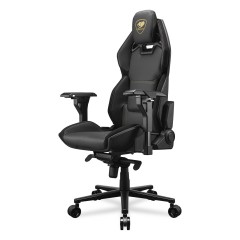 COUGAR Hotrod Royal Black Gold Gaming Chair with Microsuede Finish and 4D Armrests — Black Gold