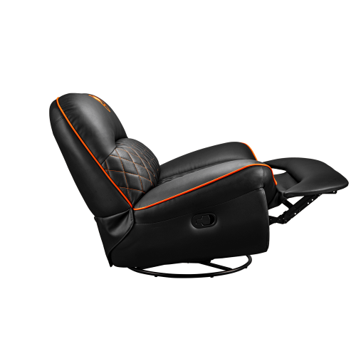 כורסת גיימינג ריקליינר COUGAR Overlord Trimotion עם בסיס מסתובב – שחור-כתום
