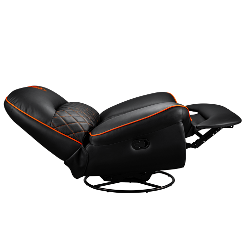 כורסת גיימינג ריקליינר COUGAR Overlord Trimotion עם בסיס מסתובב – שחור-כתום