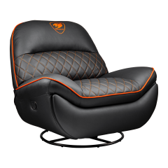 כורסת גיימינג ריקליינר COUGAR Overlord Trimotion עם בסיס מסתובב – שחור-כתום
