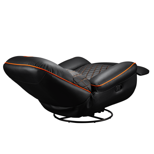 כורסת גיימינג ריקליינר COUGAR Overlord Trimotion עם בסיס מסתובב – שחור-כתום