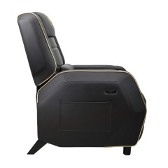 Игровой диван-реклайнер Cougar Ranger Pro Royal с выдвижным столиком и подставкой для ног — чёрно-золотое