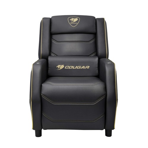 Игровой диван-реклайнер Cougar Ranger Pro Royal с выдвижным столиком и подставкой для ног — чёрно-золотое