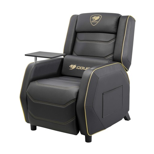 Игровой диван-реклайнер Cougar Ranger Pro Royal с выдвижным столиком и подставкой для ног — чёрно-золотое