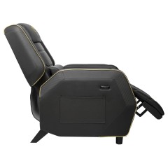 Игровой диван-реклайнер Cougar Ranger Pro Royal с выдвижным столиком и подставкой для ног — чёрно-золотое