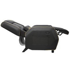 Игровой диван-реклайнер Cougar Ranger Pro Royal с выдвижным столиком и подставкой для ног — чёрно-золотое
