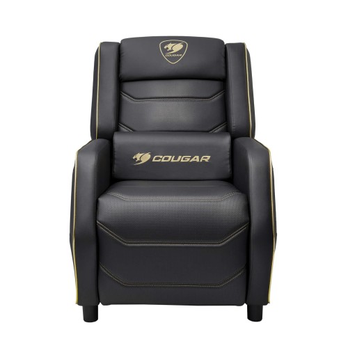 Игровой диван COUGAR RANGER S со складной подставкой для ног и регулируемой спинкой — чёрно-золотое