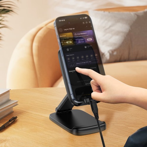 ACEFAST E45 Foldable Desktop Phone Stand with Adjustable Viewing Angles — Black