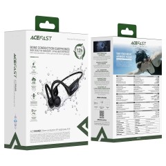ACEFAST N10 Bone Conduction Wireless Earphones with 8GB Built-in Memory — Black