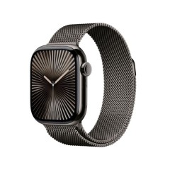 שעון Apple Watch Series 10 GPS + Cellular בגודל 42 מ"מ בצבע Slate Titanium Case עם רצועת Slate Milanese Loop — מידה אחת (2024)