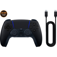 בקר אלחוטי Sony PS5 DualSense V3 עם כבל USB-C למחשב ולקונסולה – Midnight Black (שחור)